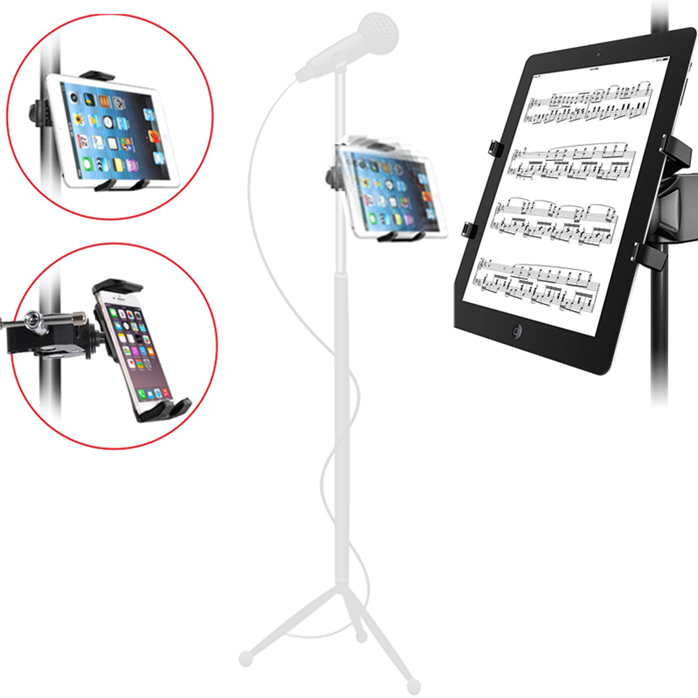 Tablet Car Mount - ユニバーサルタブレットデスクトップマイクホルダー、マイクスタンド、携帯電話マウント、iPad、iPhone 4.5～12.9インチ対応、車載ブラケット