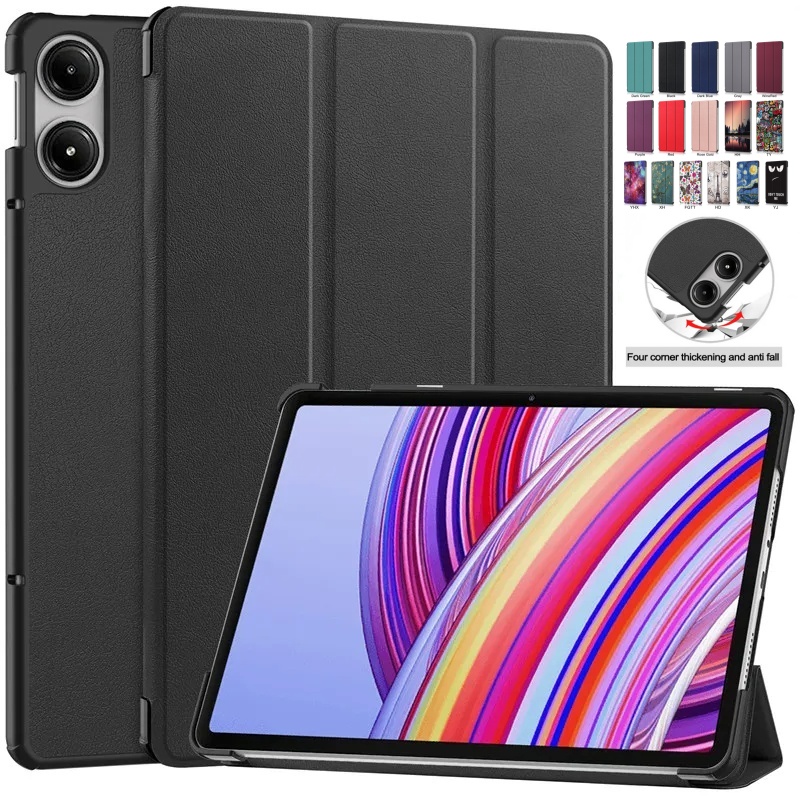 Poco Tablet Accessories - Xiaomi Redmi Pad Pro 2024用折りたたみスタンドケース、redmi pad