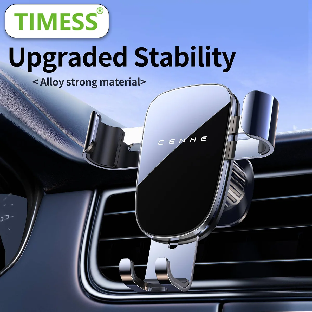 Car Accessories Tablet Holder - TIMESS 車載ホルダーマウントアップグレード 自動ロック式ユニバーサルフォンスタンドホルダー フッククリップ付き 車のエアコン吹き出し口用 iPhone