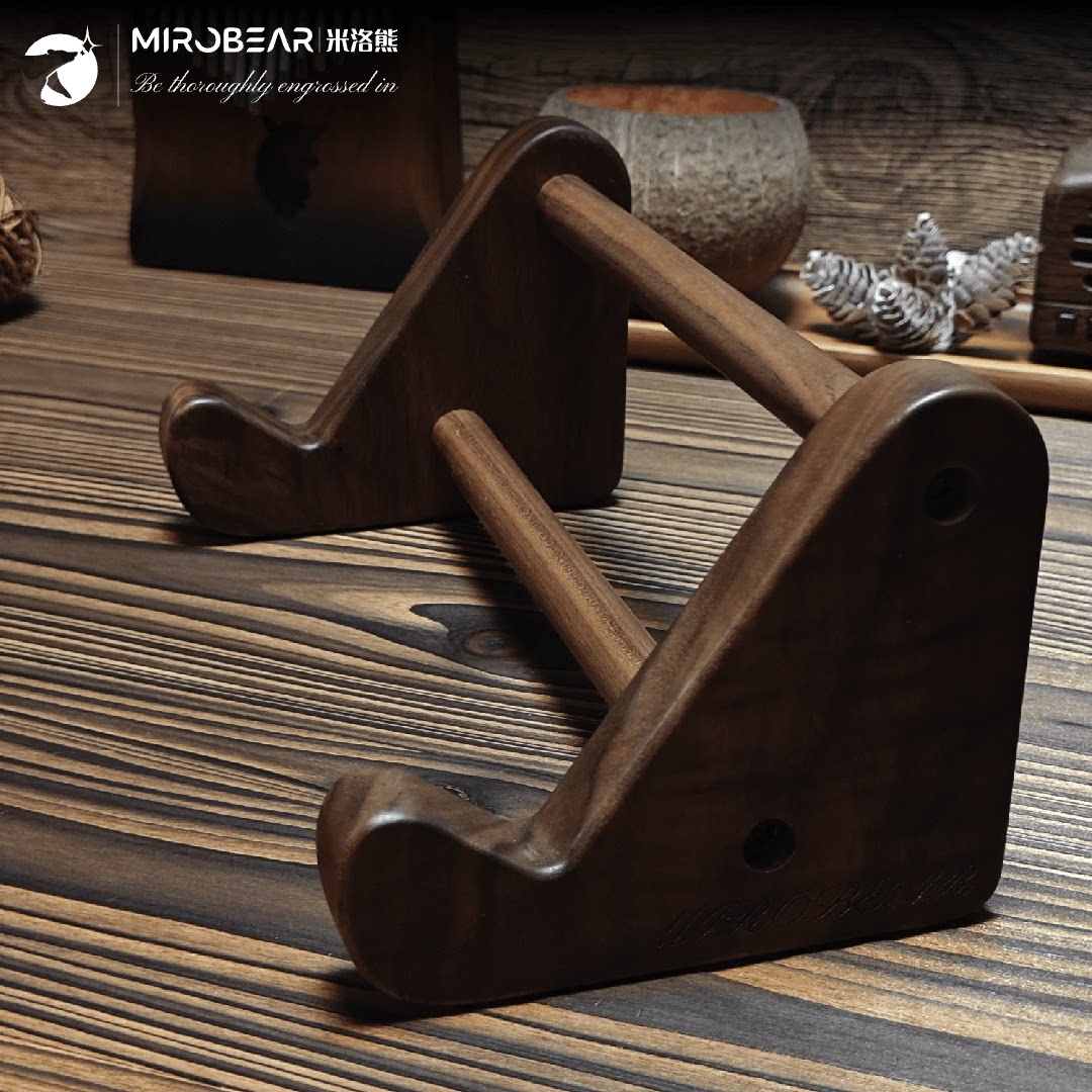 Tablet Accessories Gifts - 無垢材ブラックウォールナット木製キーボード収納ラックコレクションディスプレイタブレットスタンドキーボードホルダー収納アクセサリーギフト