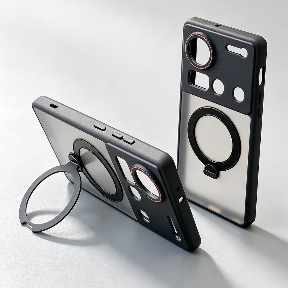 Redmagic Tablet Accessories - 赤い円形レンズフルカバーメタル磁気ホルダーケース ZTE Nubia Z70s Z70 Ultra