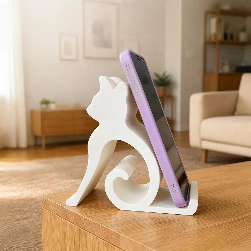 Tablet Accessories 3D Print - 3Dプリント製のかわいい子猫・犬のスマホスタンド 1個入り - スマホ、タブレット、ベッド、オフィス、車、デスクトップの装飾用サポートアクセサリー