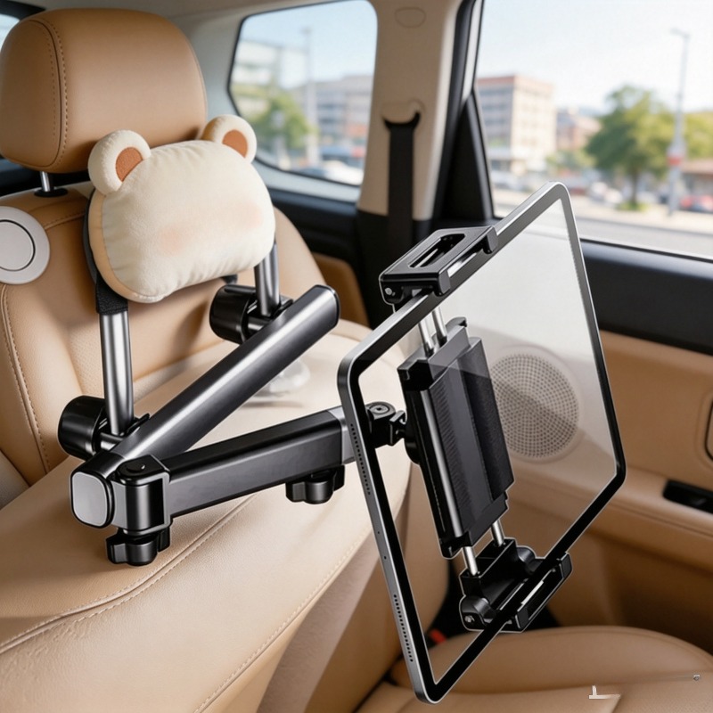 Tablet Car Mount - 車用ヘッドレストタブレットマウント、伸縮式調整可能折りたたみスタンド、6〜12.9インチの携帯電話・タブレット用ユニバーサルブラケット、後部座席用