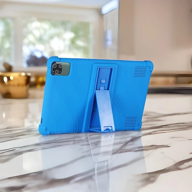 Onn Tablet Accessories - 耐衝撃性シリコンスタンドカバー,ユニバーサルタブレットケース,安全,10.1インチ