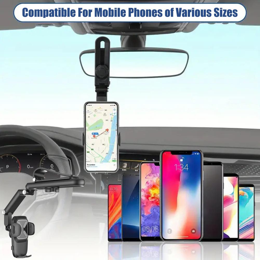 車用サンバイザー型スマホホルダー 多関節折りたたみ式 360 - Car Accessories Tablet Holder のレビューと価格
