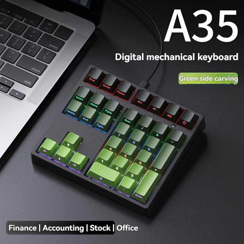 A35 テンキー有線シングルモード 34 キー RGB オフ - Tablet Accessories Gifts のレビューと価格