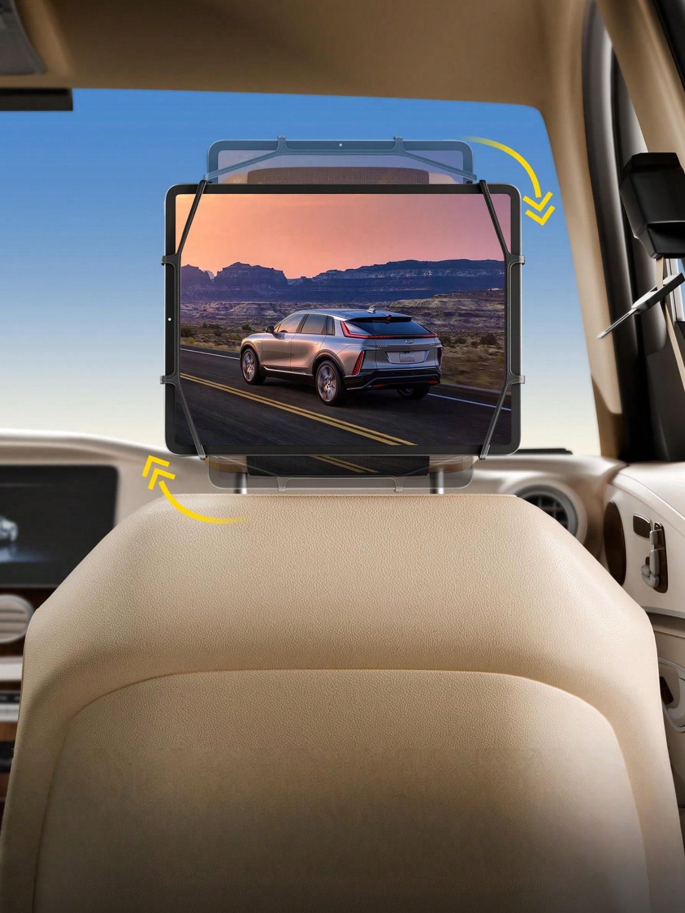 車用ヘッドレストタブレットホルダー – 360 °   回転 - Tablet Accessories Must Have のレビューと価格