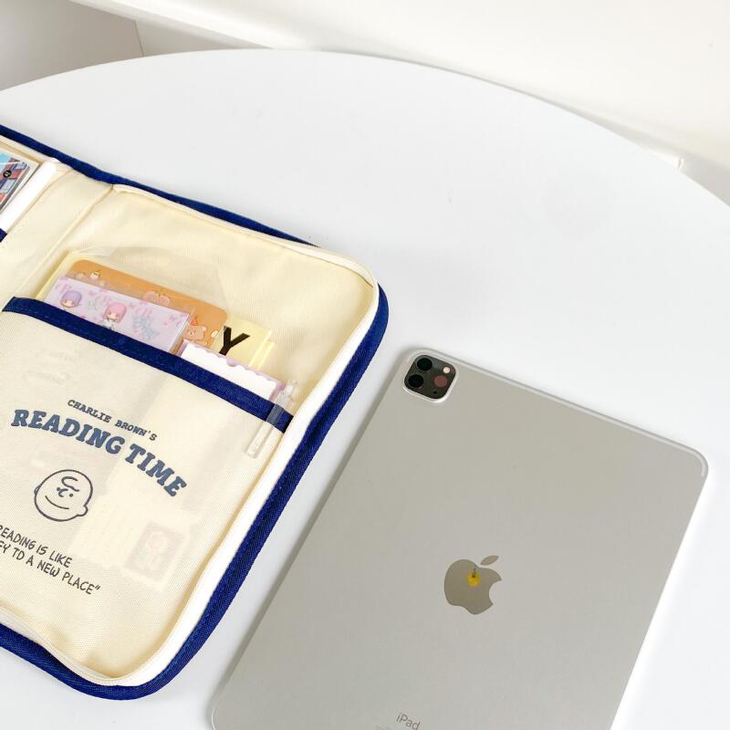 スヌーピーの本型キャンバス収納バッグ 多ポケット文房具オーガ - Tablet Accessories Bag のレビューと価格