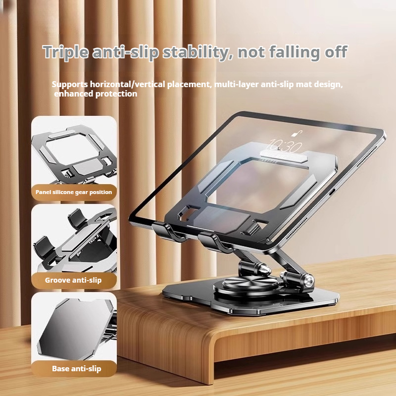 360 °   回転金属タブレットスタンド折りたたみ式調節可 - Best Tablet Accessories のレビューと価格
