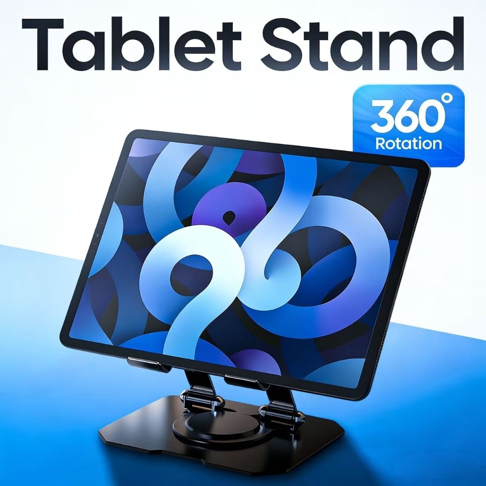 360 °   回転可能なタブレットスタンド 調整可能な折り - Best Tablet Accessories のレビューと価格