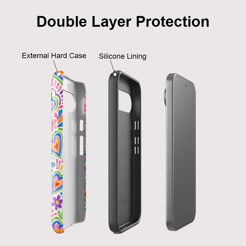 Fcicicase ピクセル10A用 ラブハートフラワー柄ス - Google Pixel 9 のレビューと価格